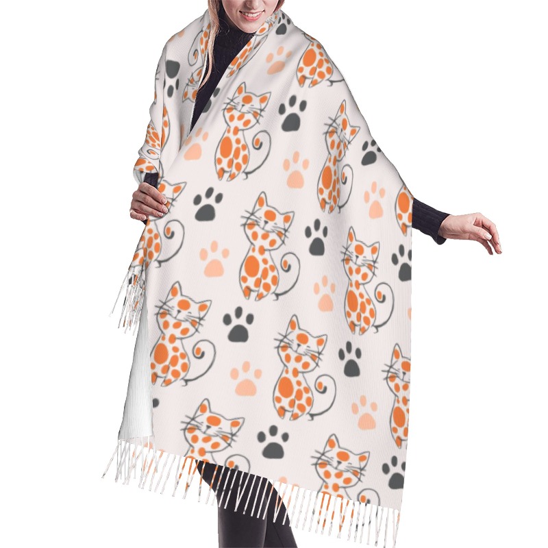 ผ้าพันคอแคชเมียร์ลายการ์ตูนสัต - Cashmere Pashmina Wrap บทวิจารณ์และราคา