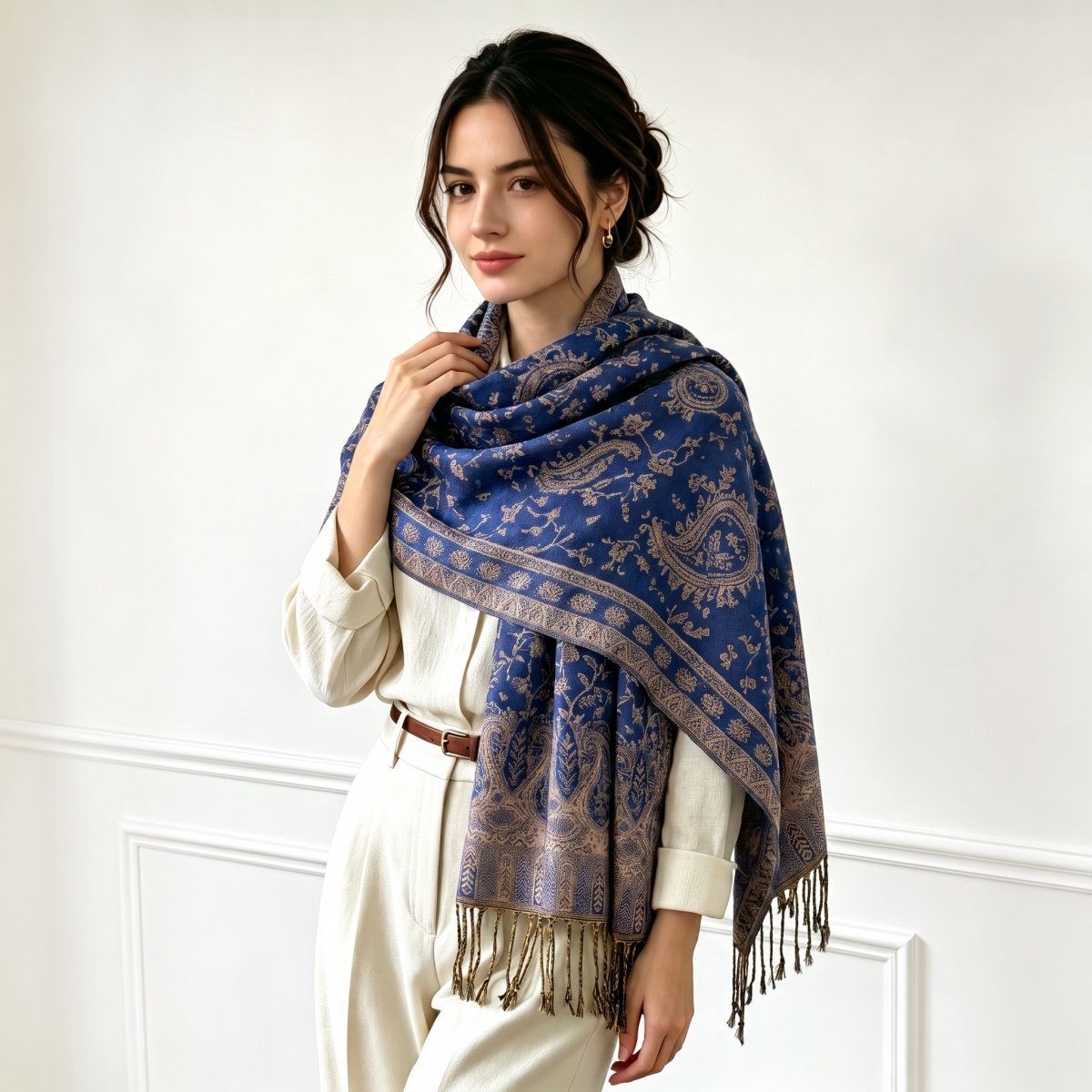 ผ้าพันคอพิมพ์ลาย ฮิญาบ แคชเมีย - Cashmere Pashmina Wrap บทวิจารณ์และราคา