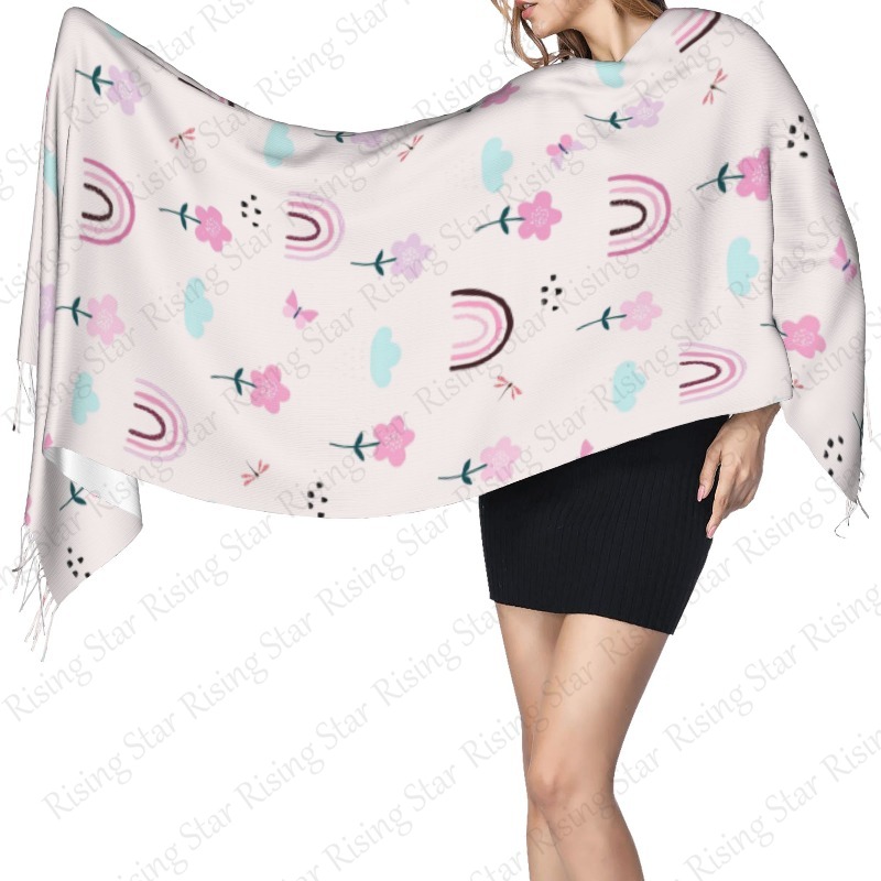 ผ้าพันคอแคชเมียร์ลายการ์ตูนดอก - Cashmere Pashmina Wrap บทวิจารณ์และราคา