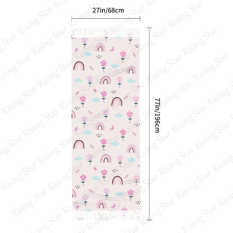 ผ้าพันคอแคชเมียร์ลายการ์ตูนดอก - Cashmere Pashmina Wrap บทวิจารณ์และราคา